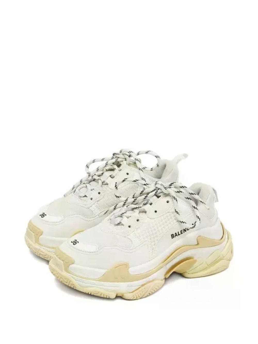 Balenciaga Triple S Cream and White Women's Sneakers